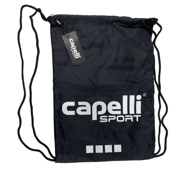 Capelli Sport Black/White Drawstring Sackpack Gym Bag 28m - Picture 1 of 5